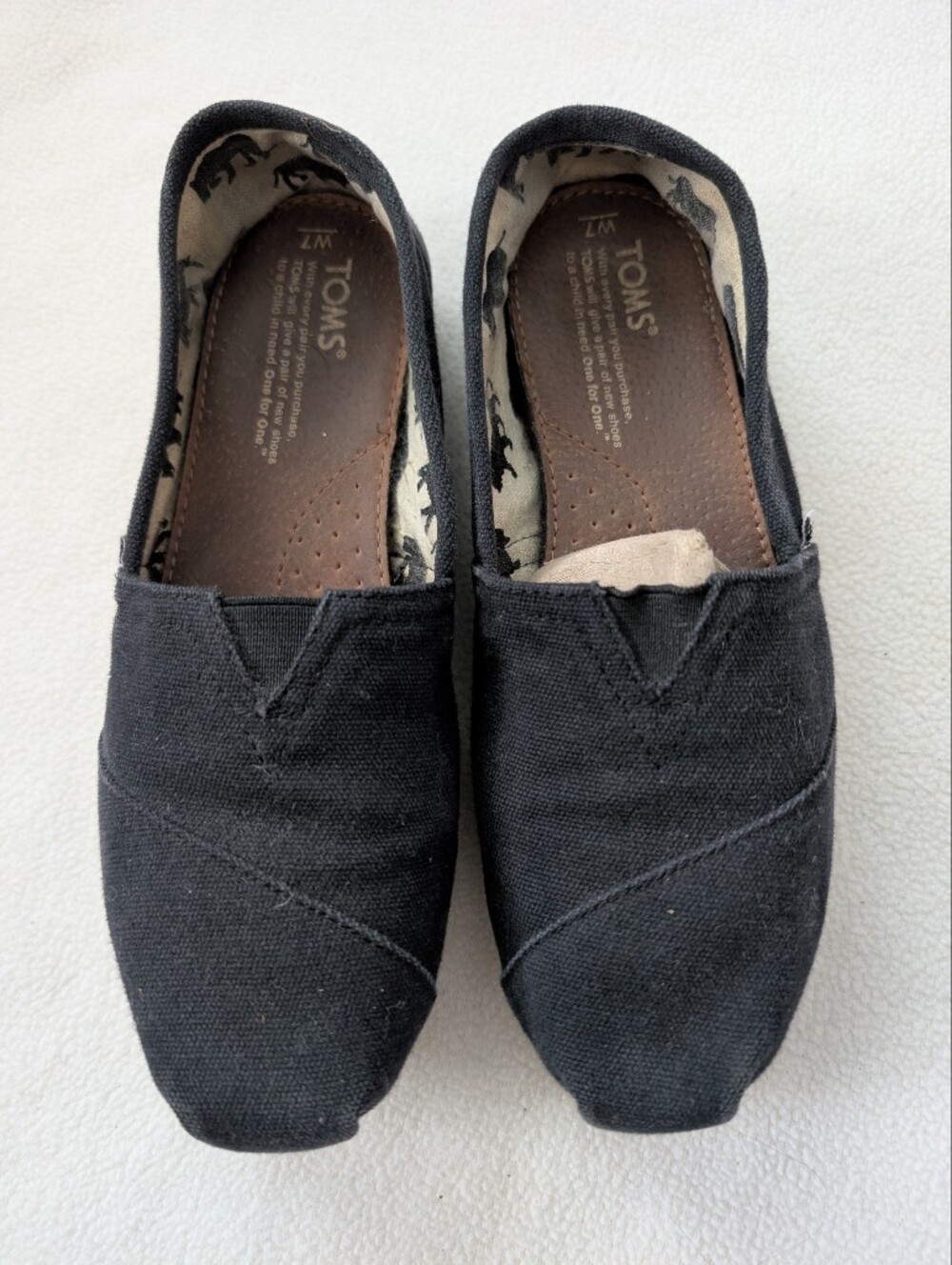 Toms Alpargata Canvas Shoes W7 Black